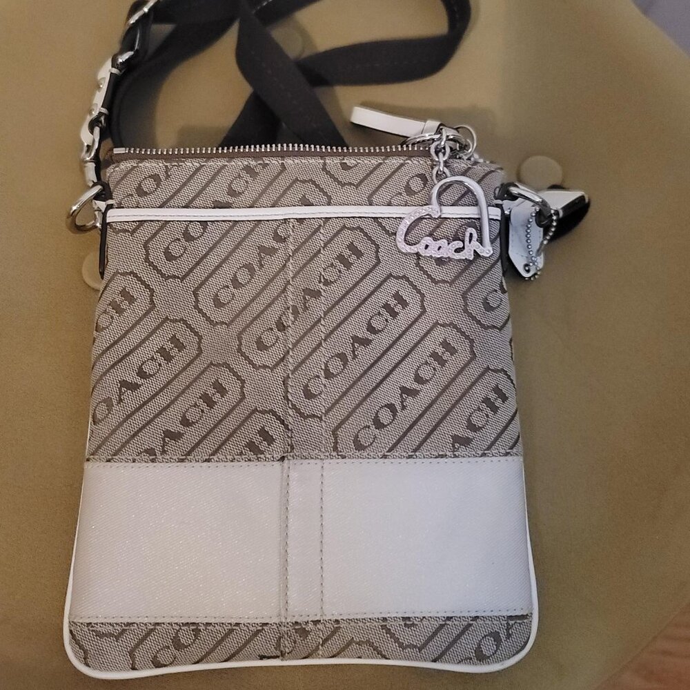 Coach Crossbody Logo Canvas Flight Bag